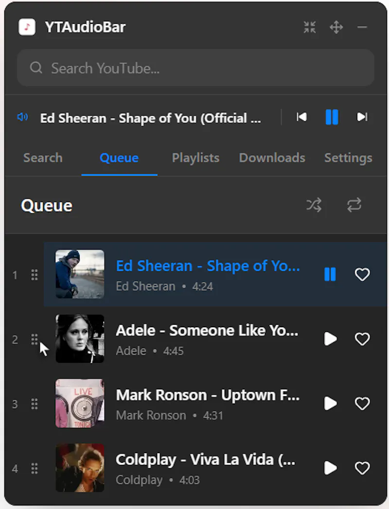 YTAudioBar screenshot 4