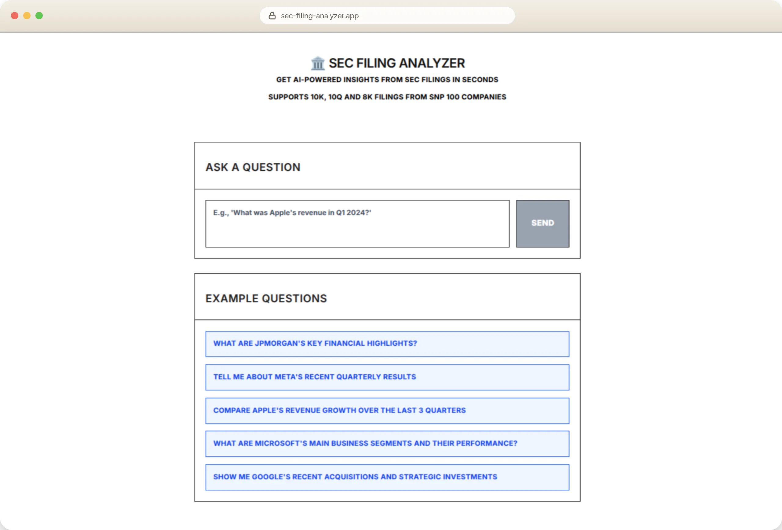 SEC Filing Analyzer gallery image