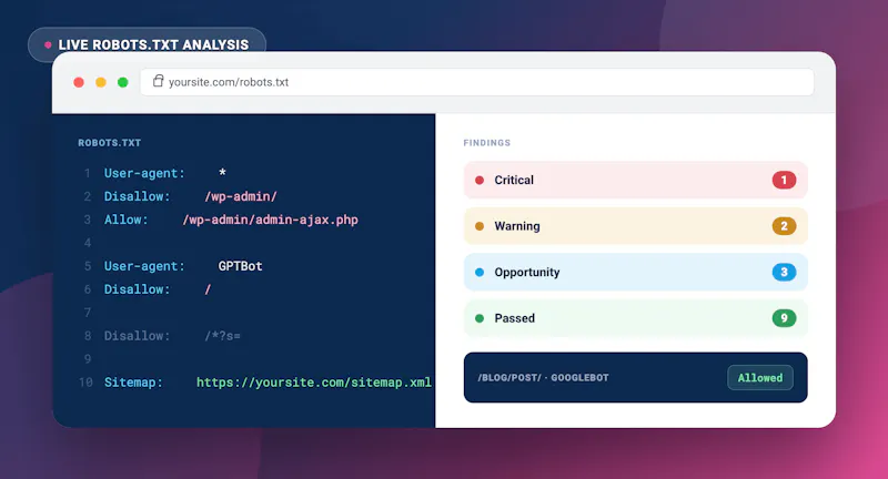 Robots.txt Validator & Testing Tool screenshot 1