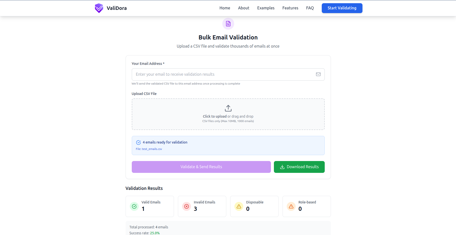 ValiDora - Screenshot 4 showing product features and functionality