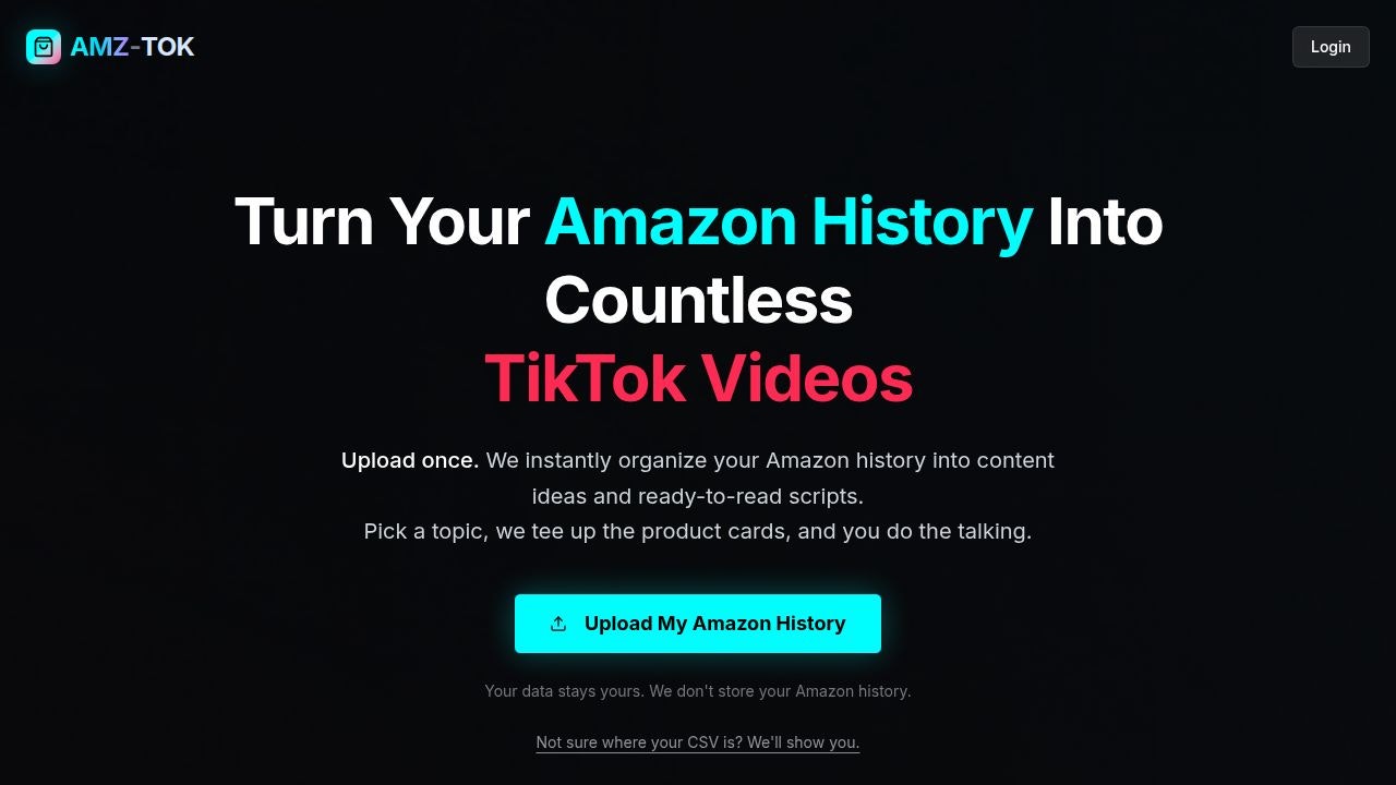AMZ-TOK - Main product screenshot demonstrating key features and user interface