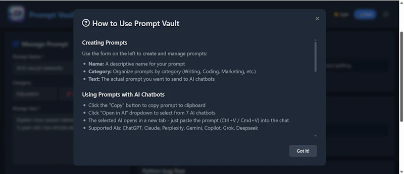Prompt Vault screenshot 2