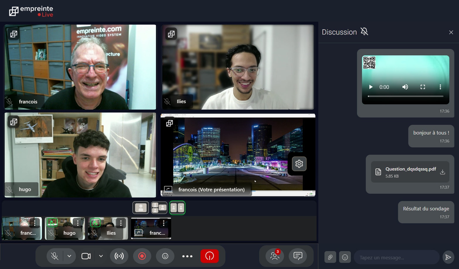 Empreinte.live - Main product screenshot demonstrating key features and user interface