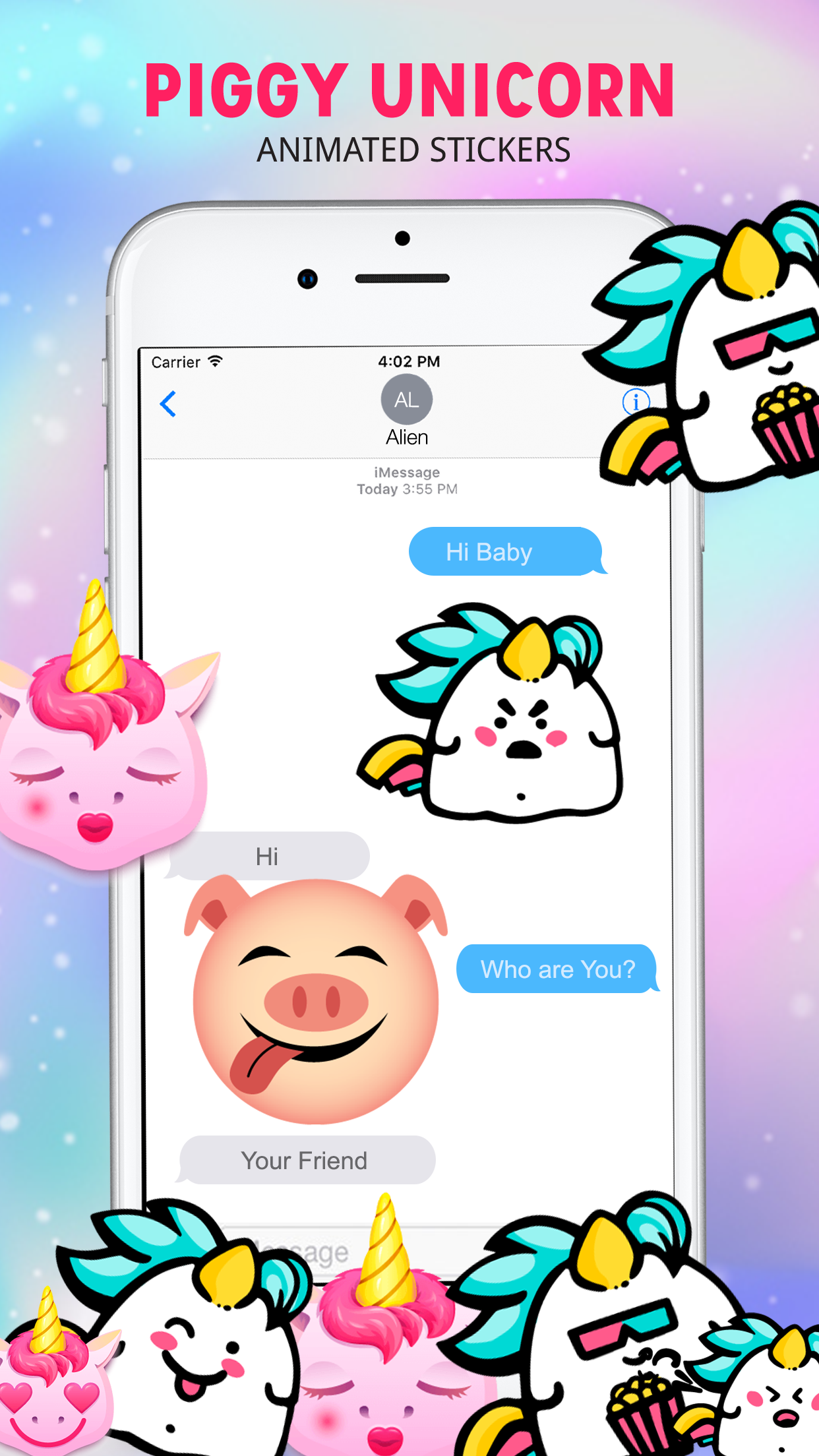 Piggy & Unicorn Animated Emojis gallery image