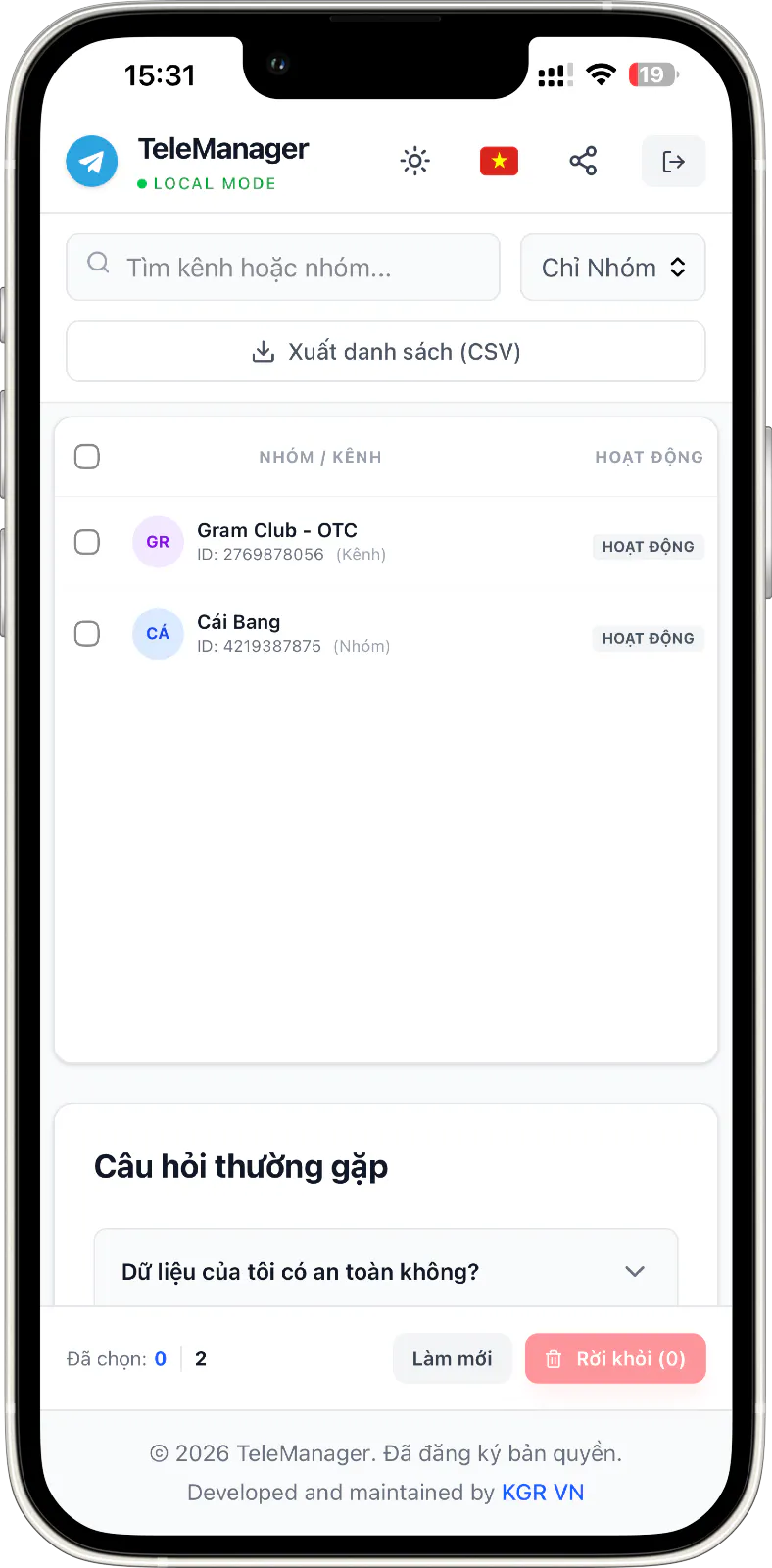 Bulk Manage Telegram Groups, Channels gallery image