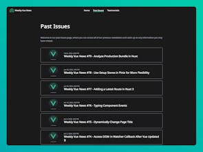 Weekly Vue Newsletter gallery image