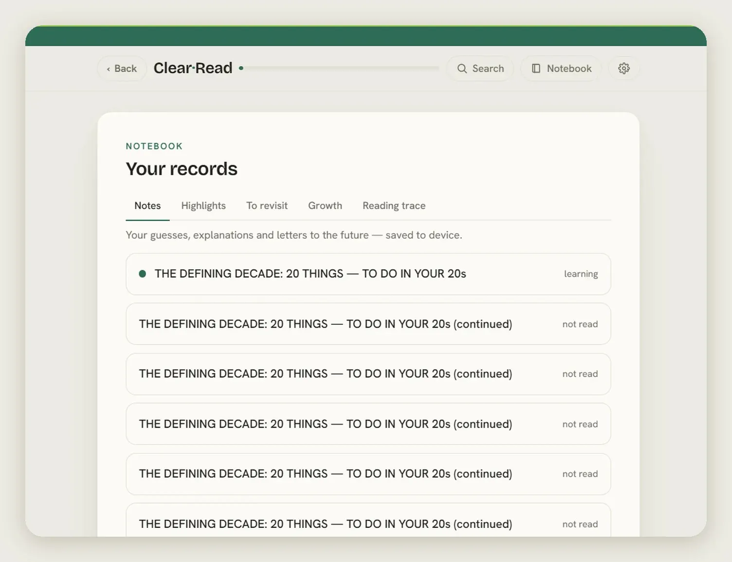 ClearRead — Remember what you read 截图 12