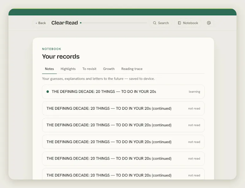 ClearRead — Remember what you read screenshot 12