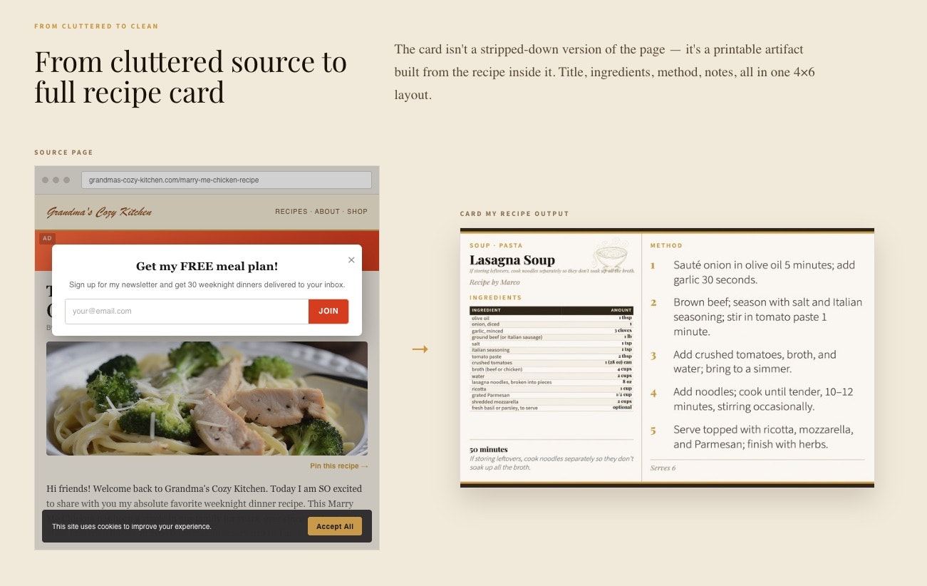 Card My Recipe gallery image