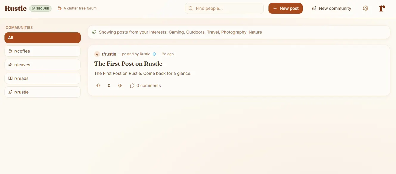 Rustle — A clutter free forum. gallery image