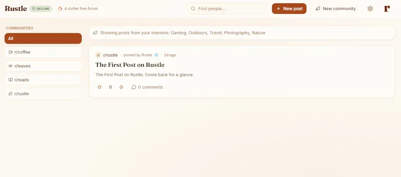 Rustle — A clutter free forum. screenshot 3