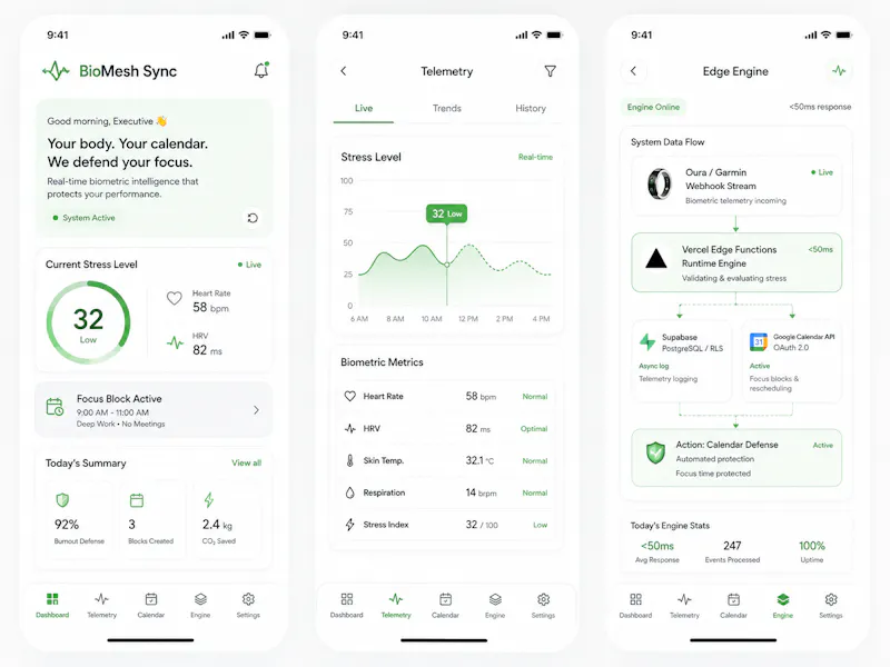 BioMesh Sync,Autonomous Calendar Defense screenshot 2