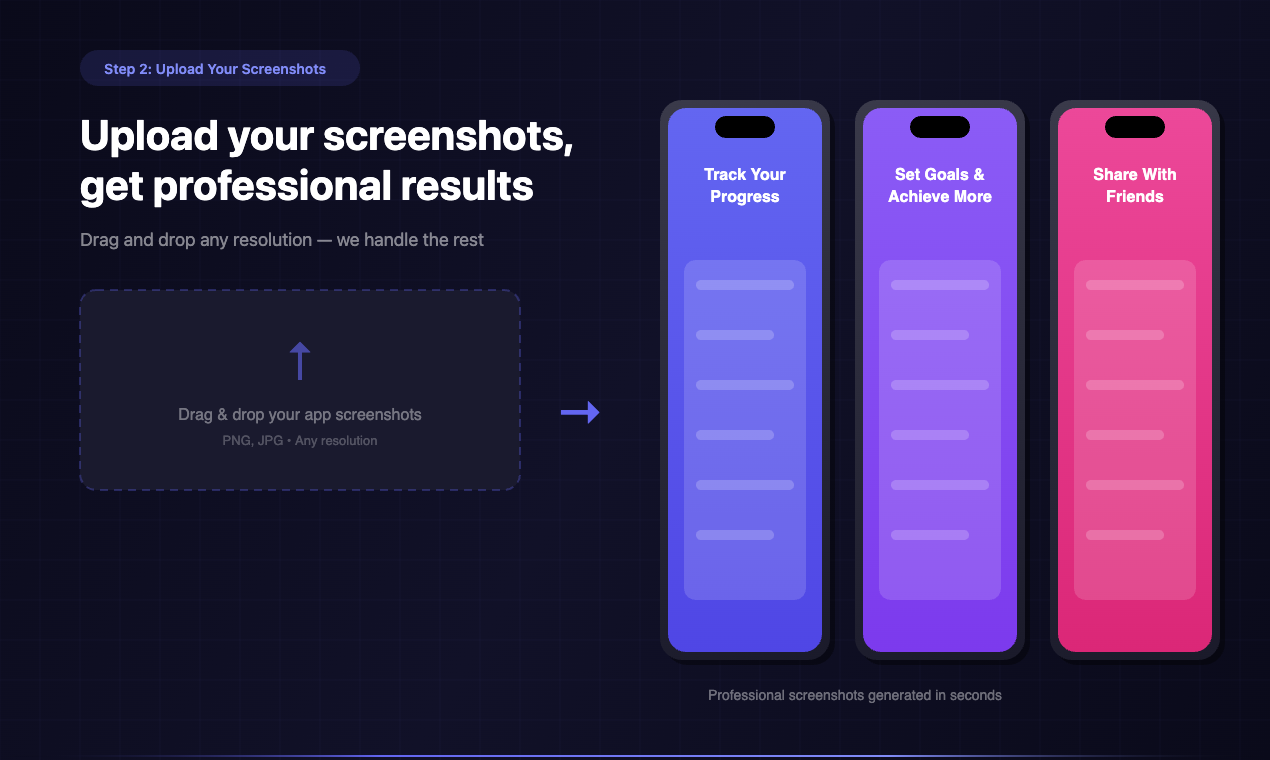 App Store Screenshot Generator - Screenshot 2 showing product features and functionality