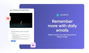 Zenfetch interface showcasing effortless saving, searching, and interacting with articles, videos, and PDFs