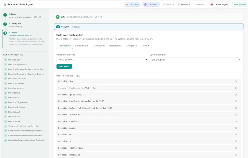Academic Stats Agent screenshot 2