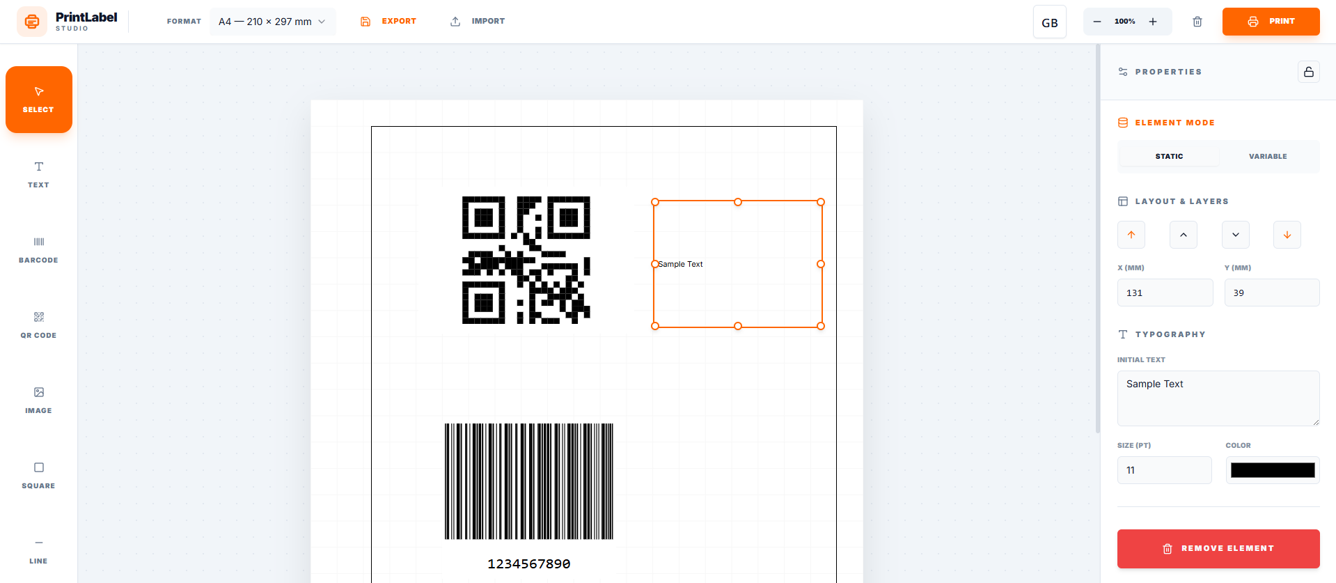 PrintLabel Studio — Label Design gallery image