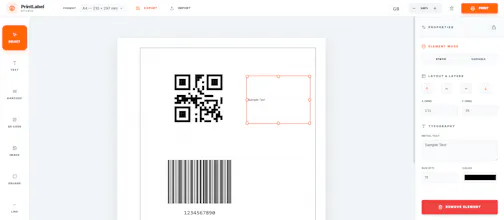 PrintLabel Studio β Label Design gallery image