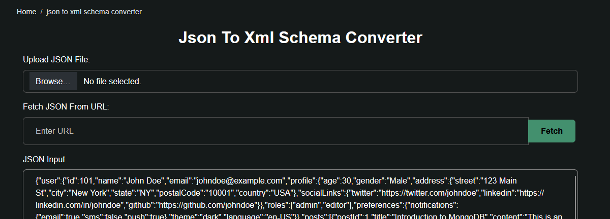 Media JSON sang XML (XSD) Bộ chuyển đổi lược đồ - Chuyển đổi JSON thành Lược đồ XML (XSD) một cách dễ dàng 2