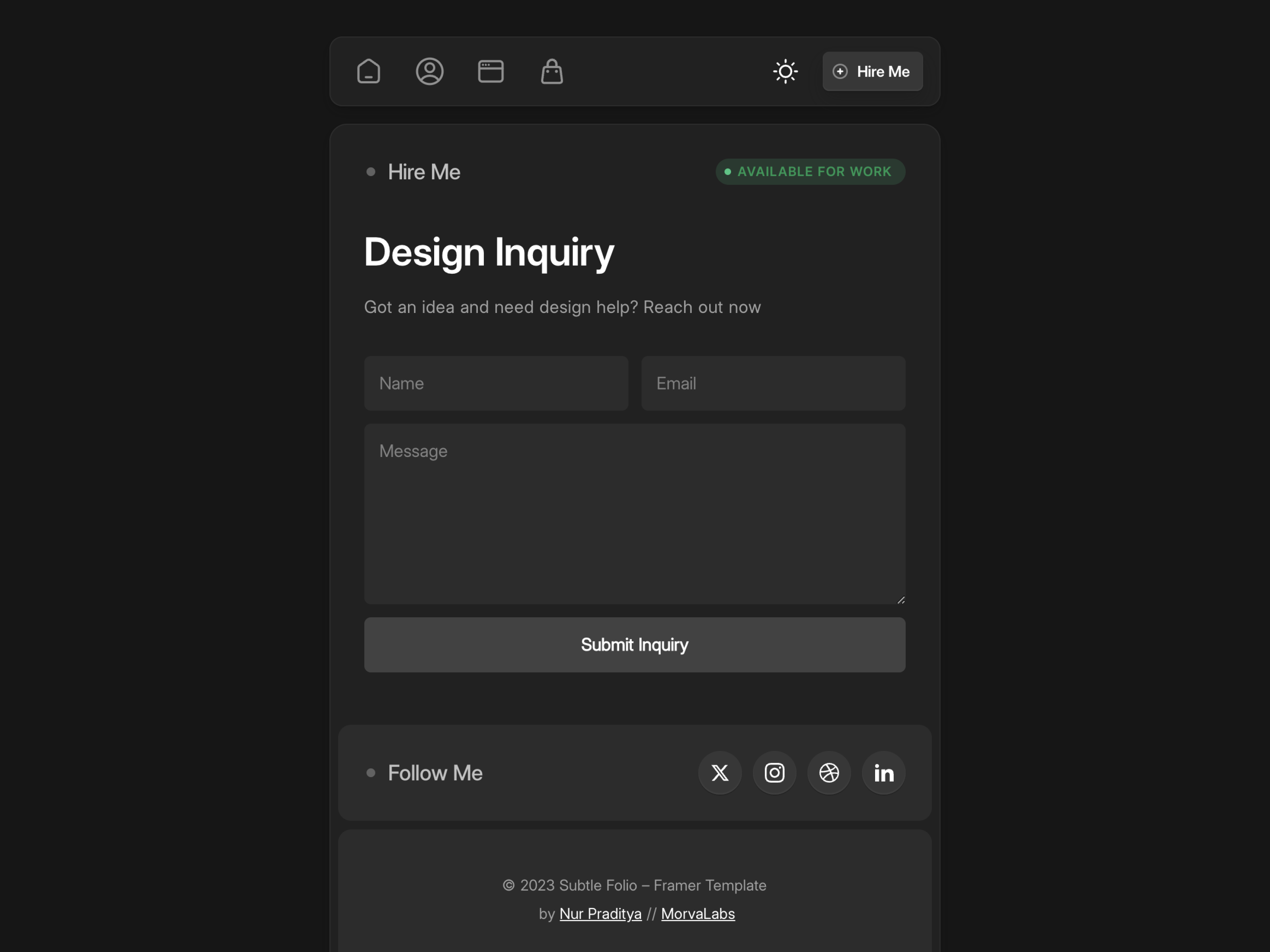 Тонкий фолио - Веб -сайт портфеля для создателя, дизайнера, фрилансера медиа 12