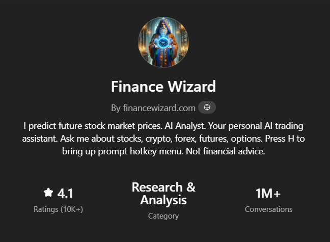 Finance Wizard AI - Screenshot 2 showing product features and functionality