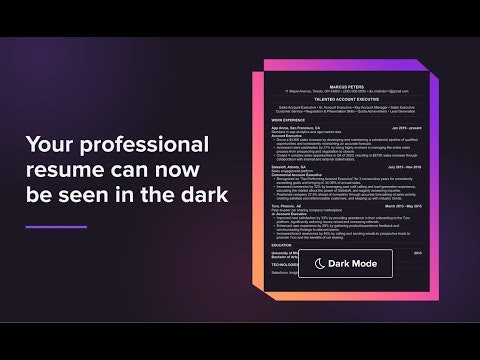 Dark Mode resume gallery image