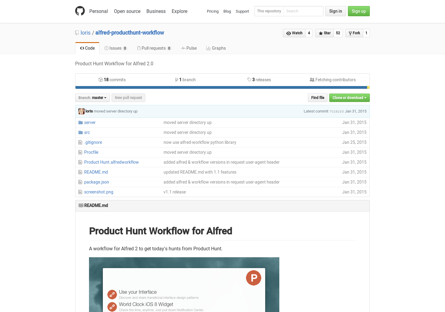 Product Hunt for Alfred