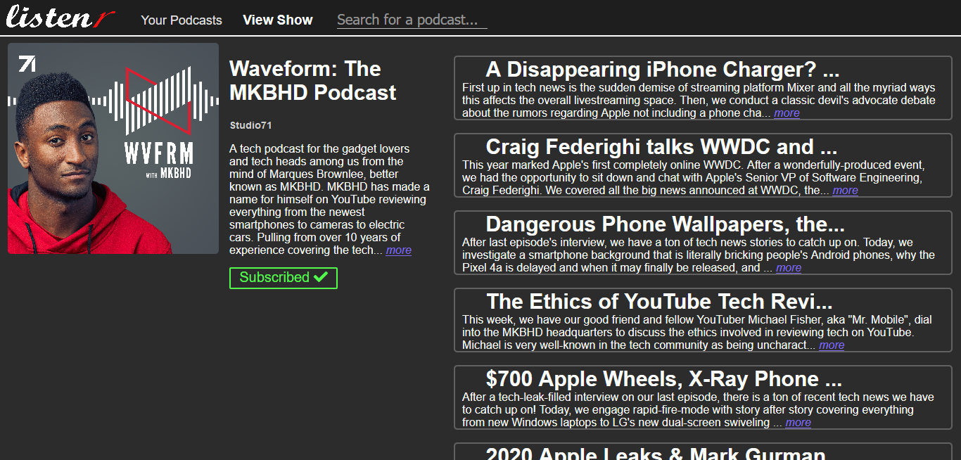 Listenr gallery image