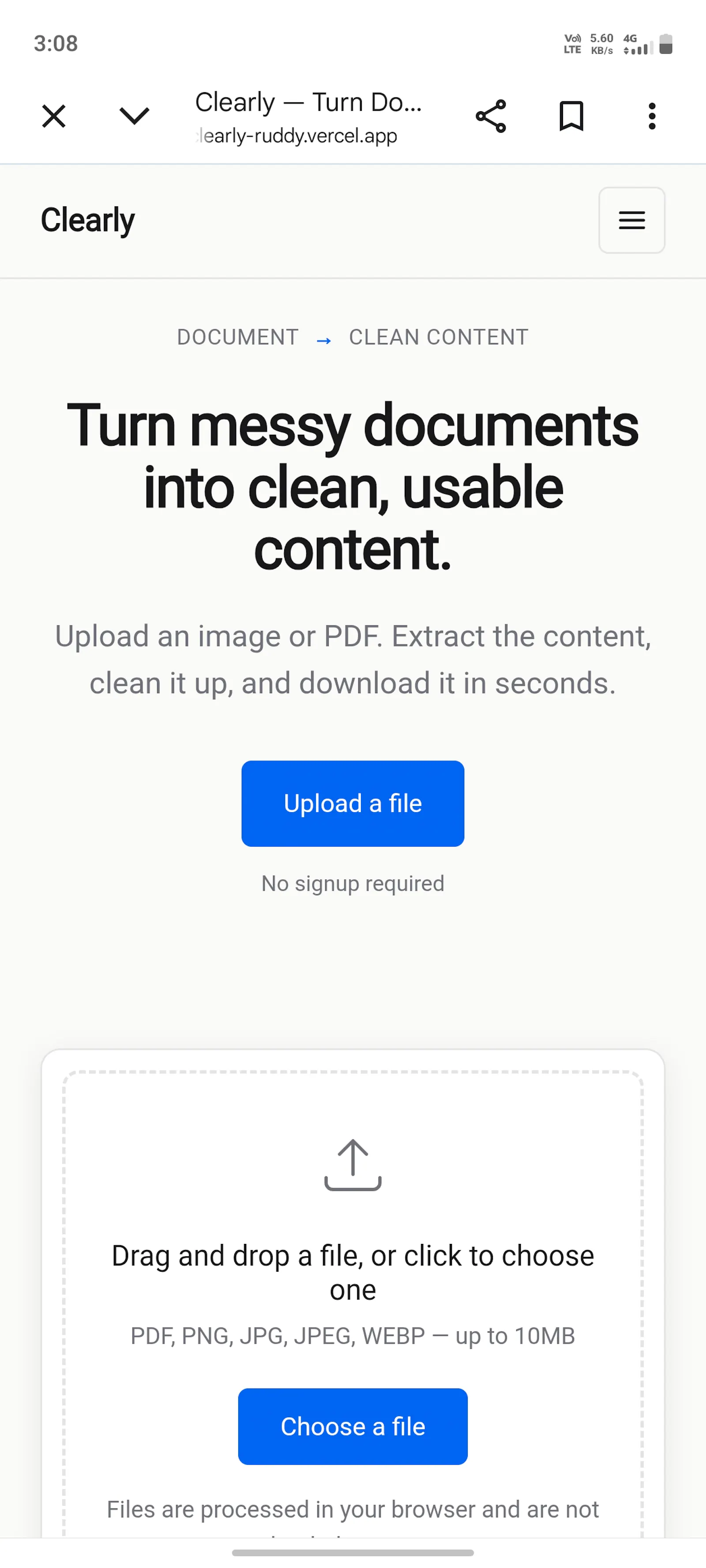 Clearly screenshot 1