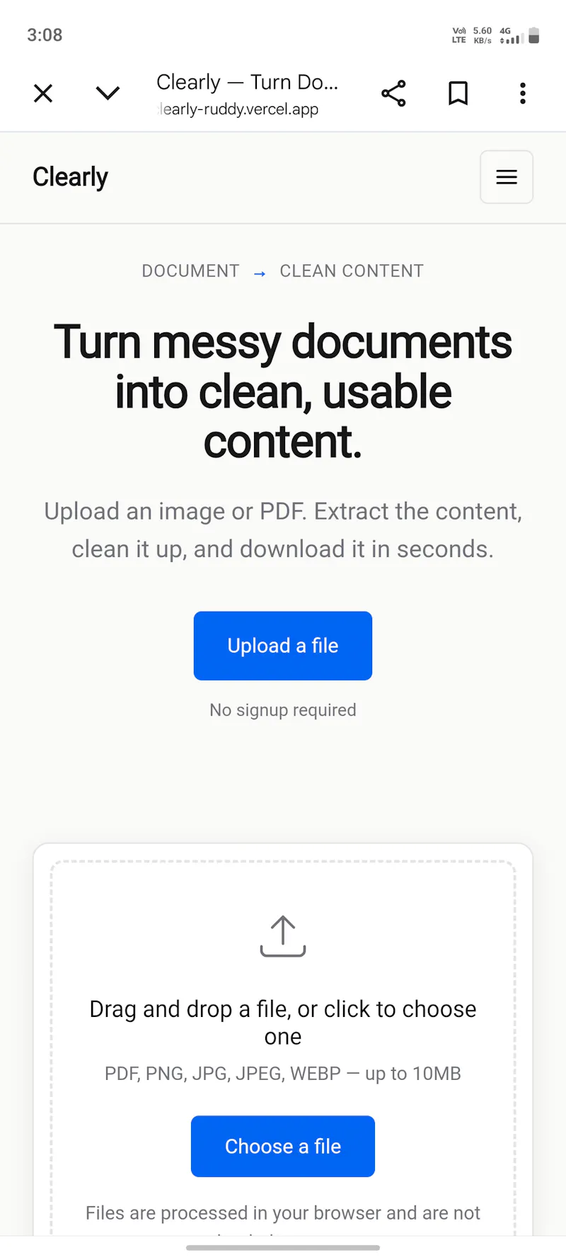 Clearly screenshot 1