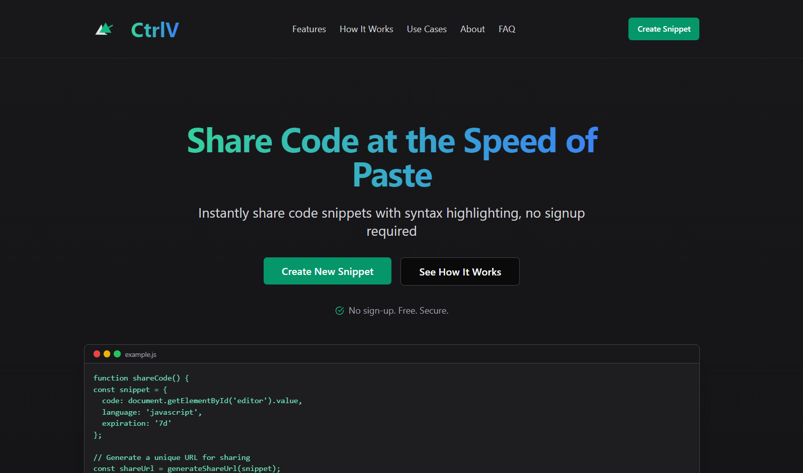 CtrlV - Main product screenshot demonstrating key features and user interface