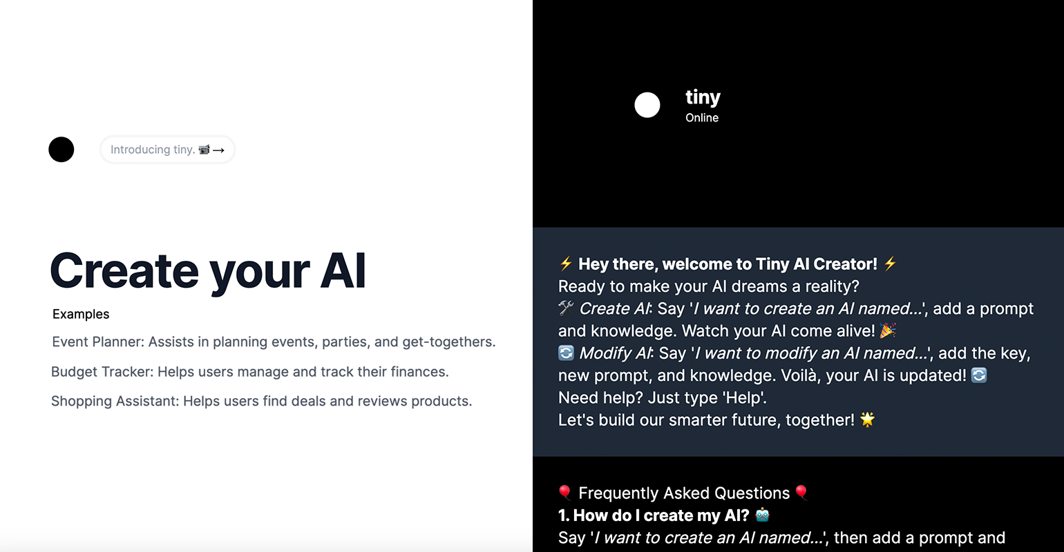 startuptile tiny AI-Create your AI