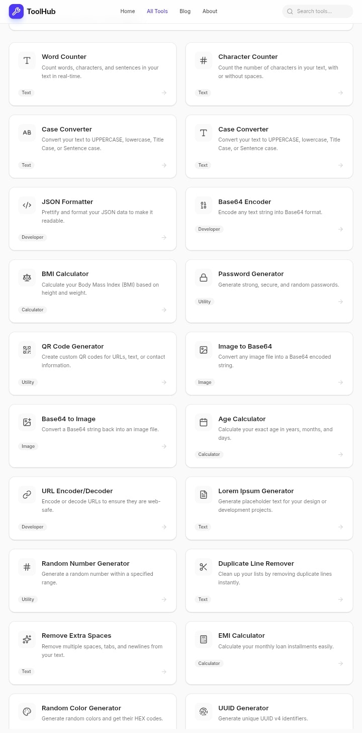 ToolHub - Main product screenshot demonstrating key features and user interface