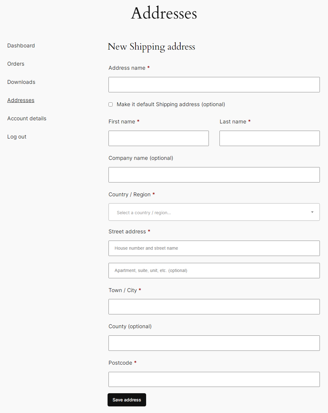 Несколько адресов для Woocommerce медиа 4