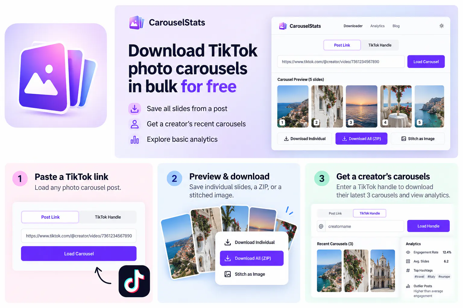CarouselStats — TikTok Carousel... gallery image