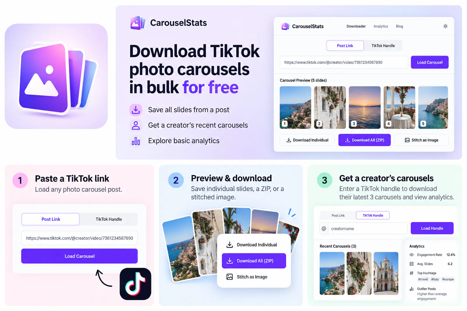 CarouselStats — TikTok Carousel... screenshot 1