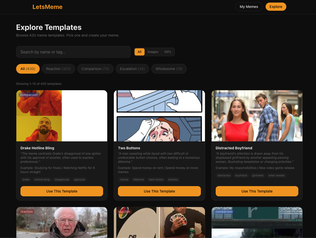 LetsMeme - Screenshot 3 showing product features and functionality