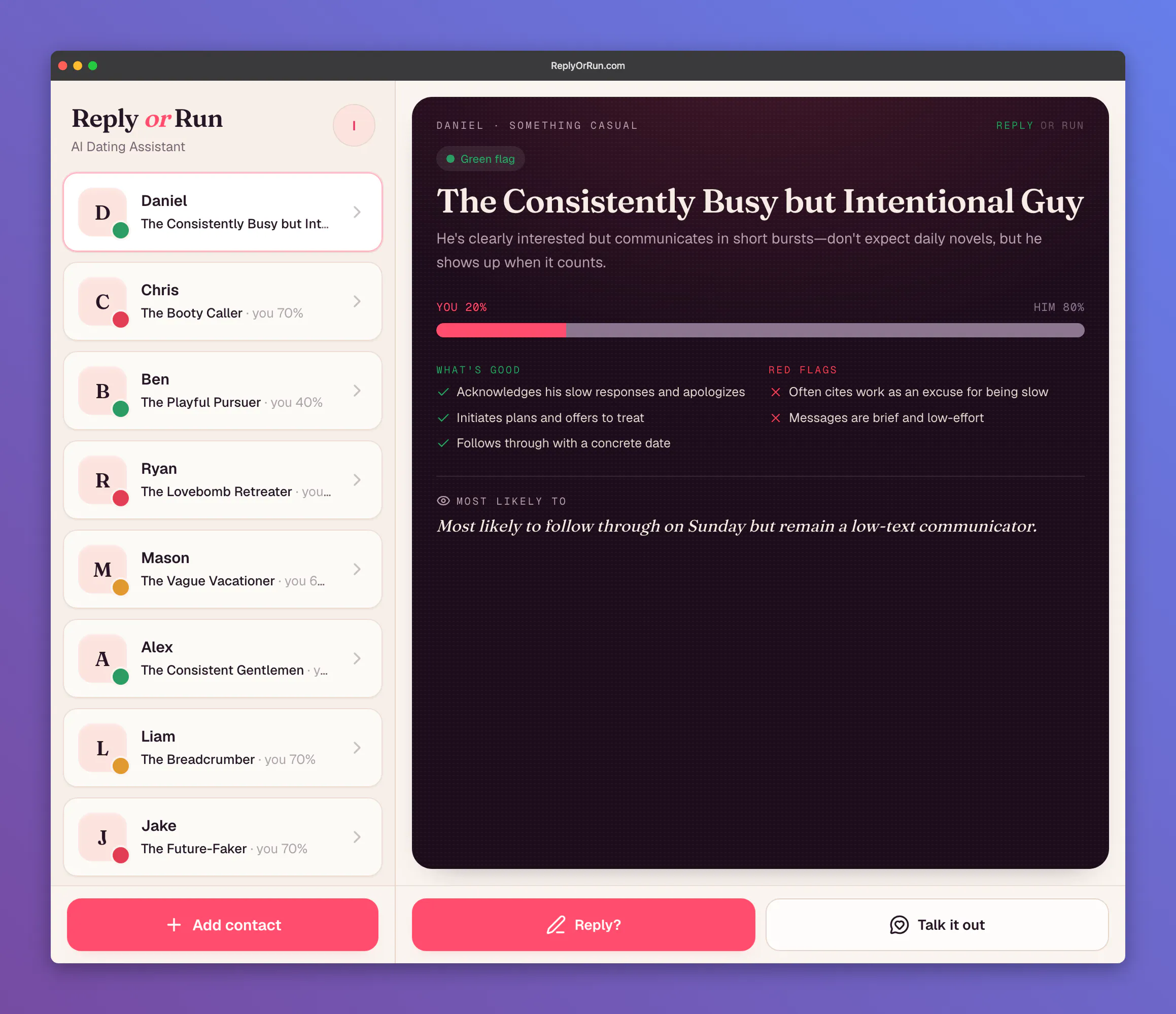Reply or Run - AI Dating Assistant 截图 1