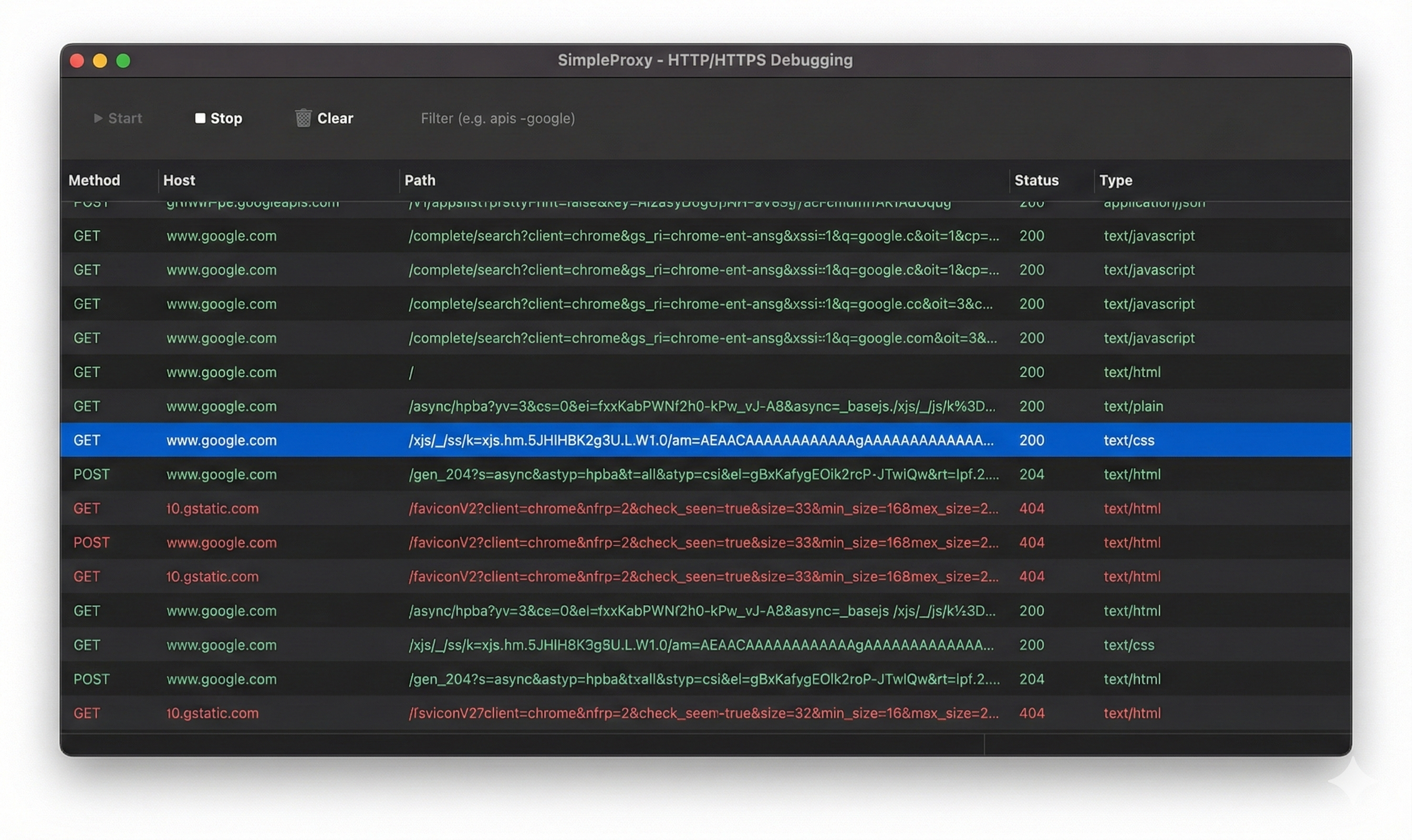 SimpleProxy - Main product screenshot demonstrating key features and user interface