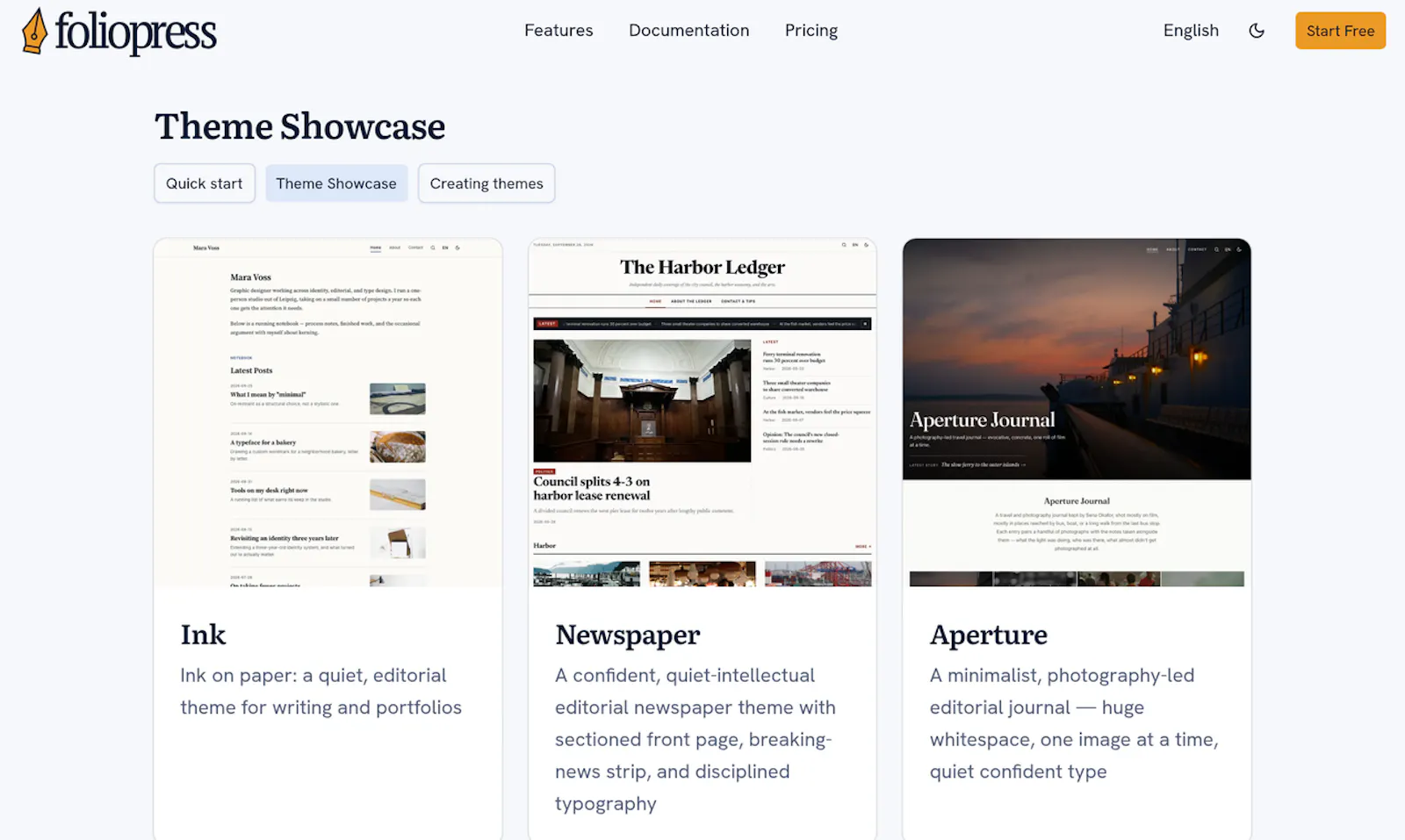 FolioPress screenshot 2