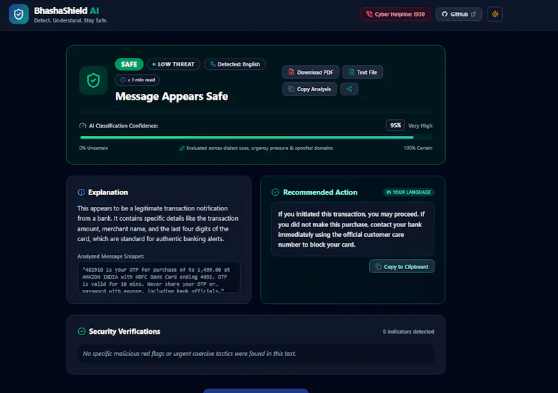 BhashaShield AI screenshot 2