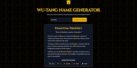 Wu-Tang Name Generator gallery image