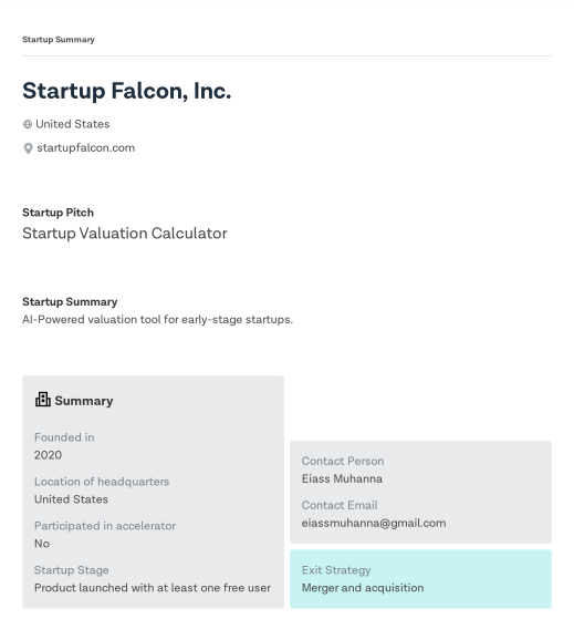 Startup Falcon gallery image