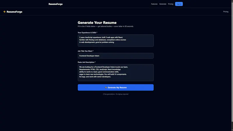 ResumeForge screenshot 3