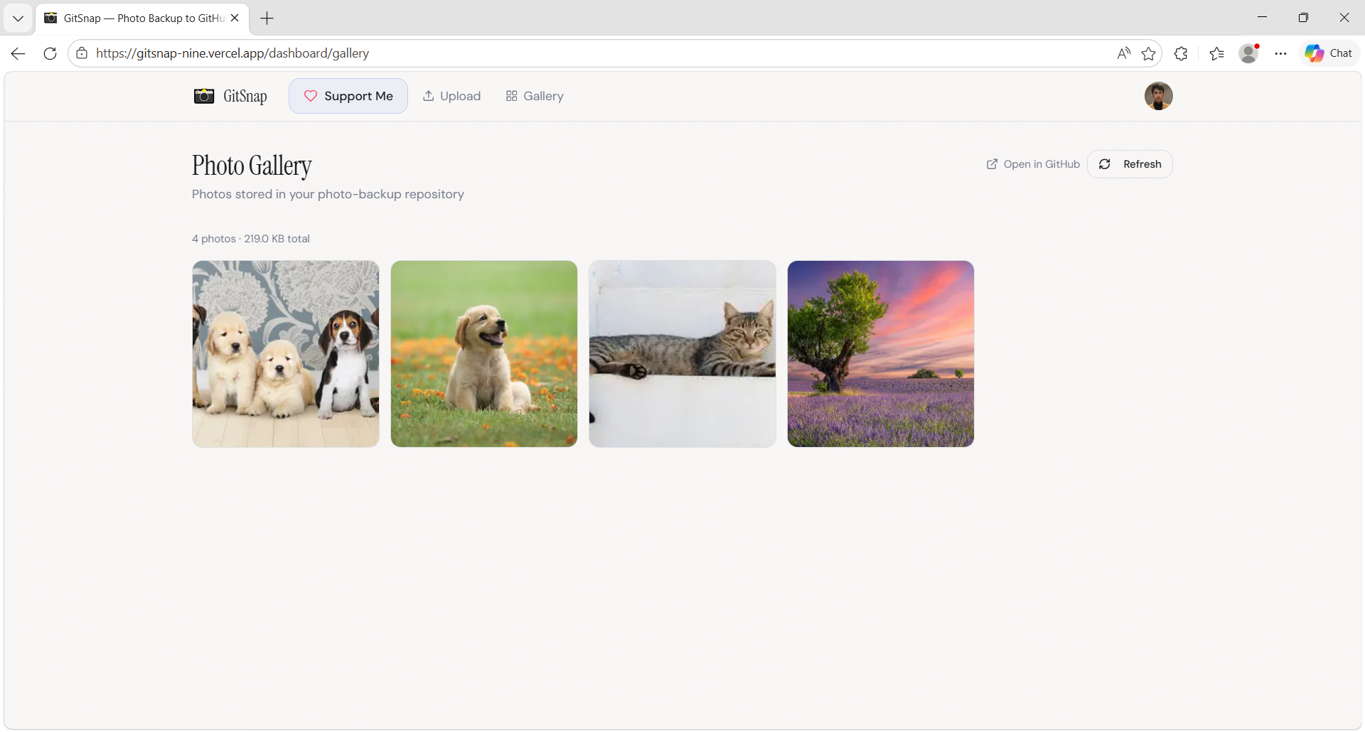 GitSnap — Photo Backup to GitHub, free. gallery image