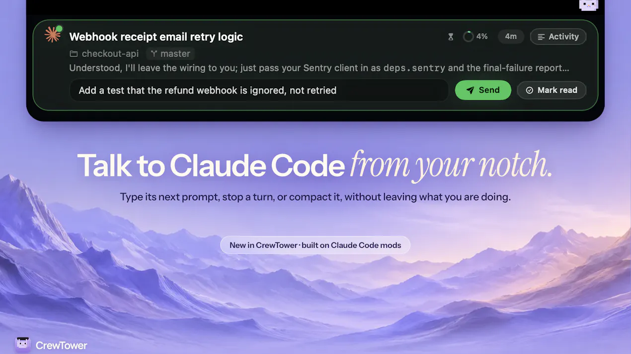 CrewTower Mod for Claude Code product