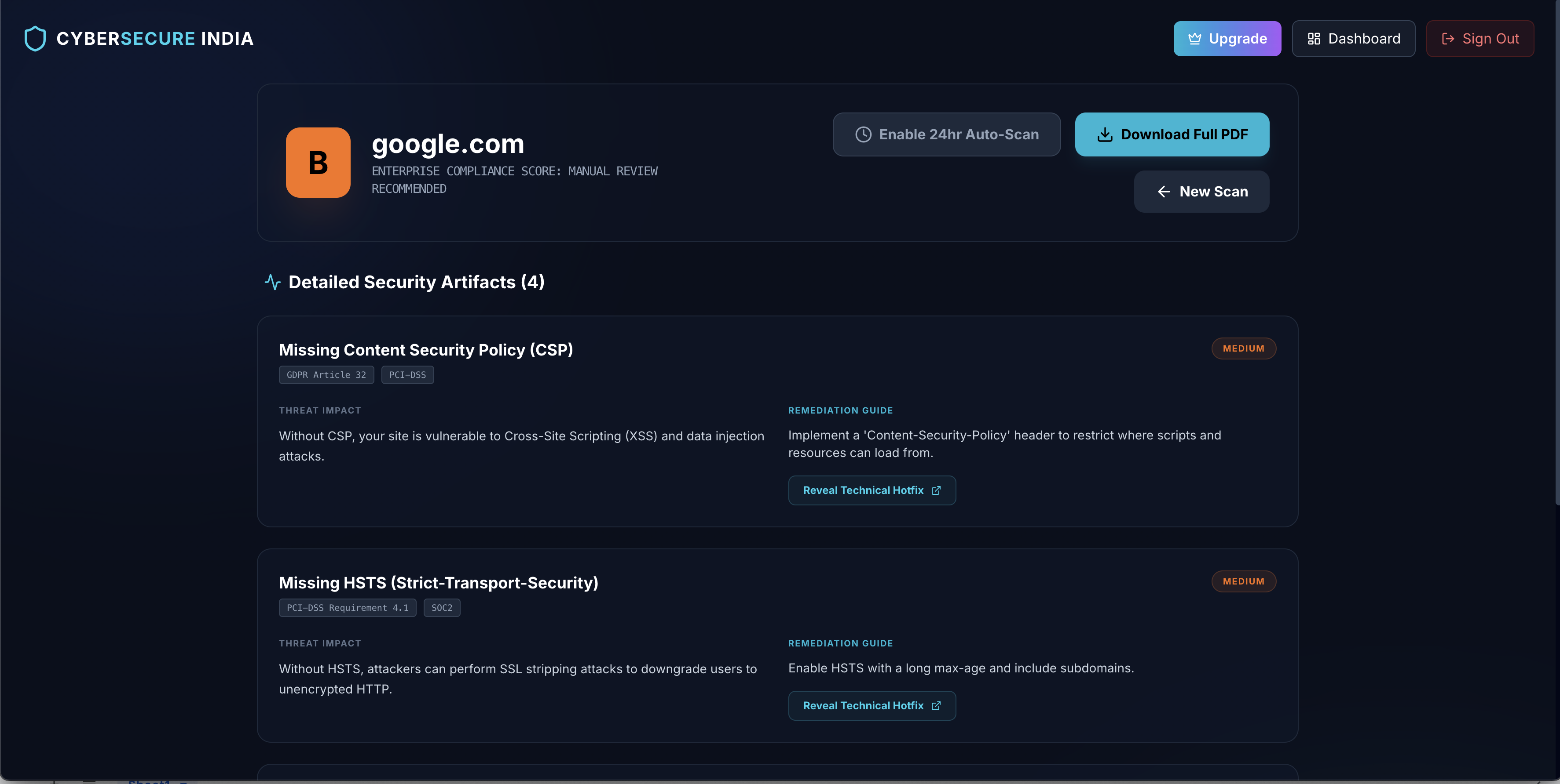 CyberSecure - Screenshot 3 showing product features and functionality