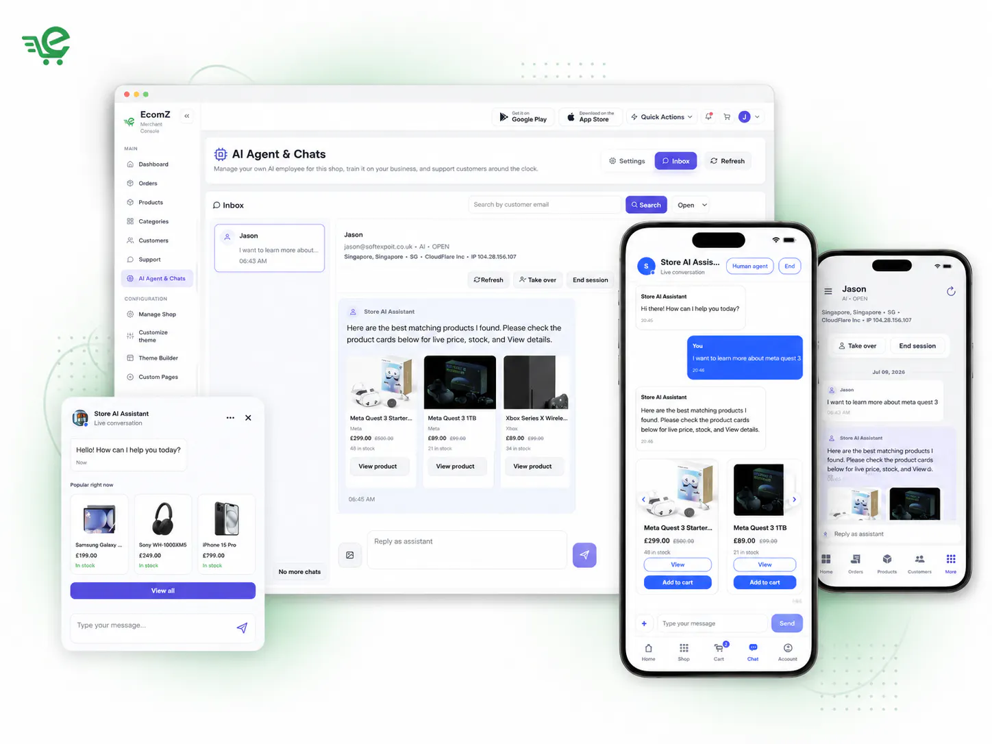 Ecomz AI Multi-Tenant SaaS Store Builder gallery image