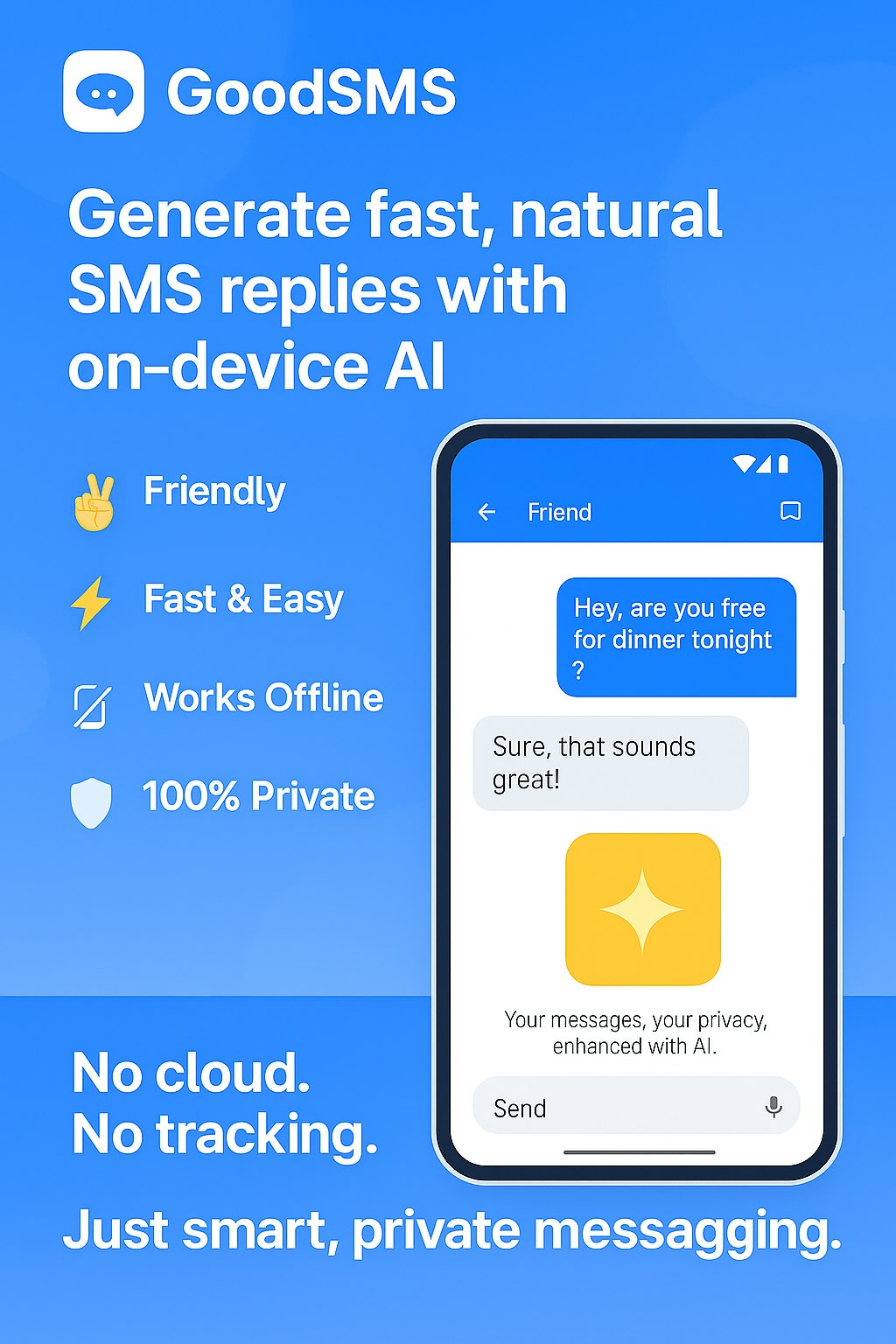 GoodSMS - Screenshot 2 showing product features and functionality