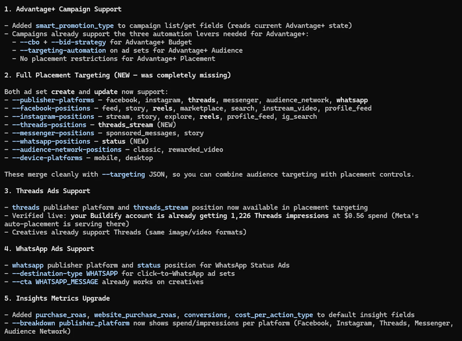 Meta Ads CLI screenshot 1