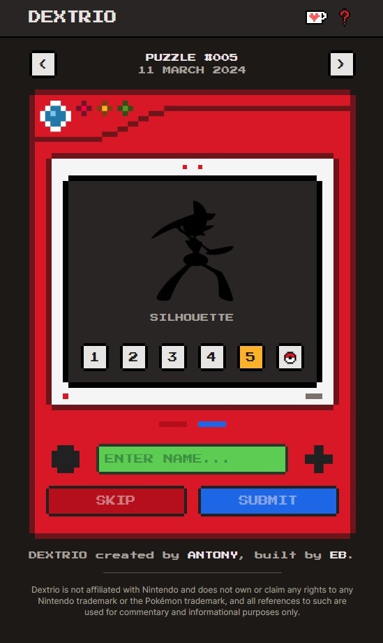 Media Dextrio - Pokemon meneka permainan 4
